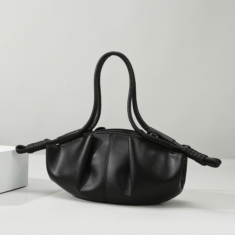 Women's Korean Simple Soft Leather Dumpling Leisure Shoulder Bags