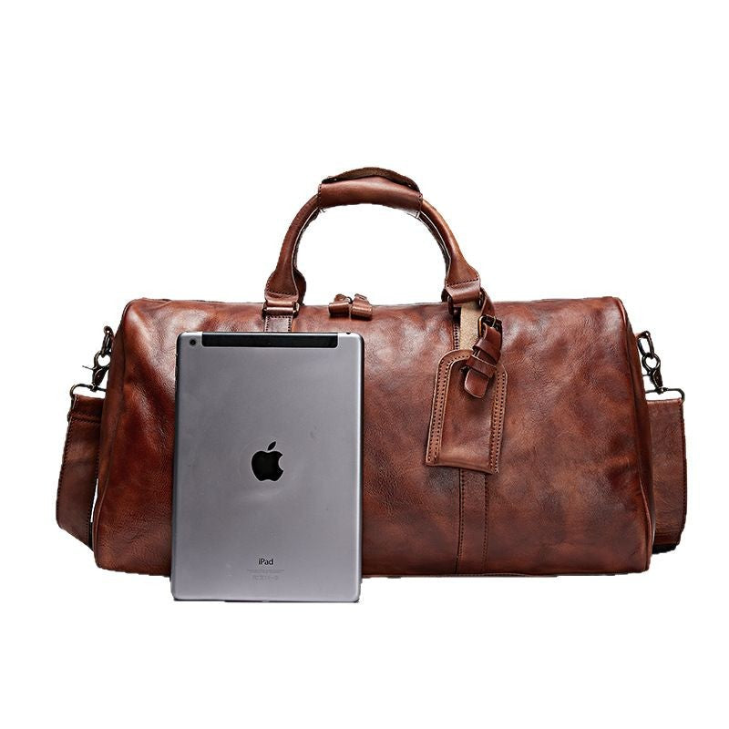 Women's & Men's & Genuine Leather Portable Fitness Travel Bags