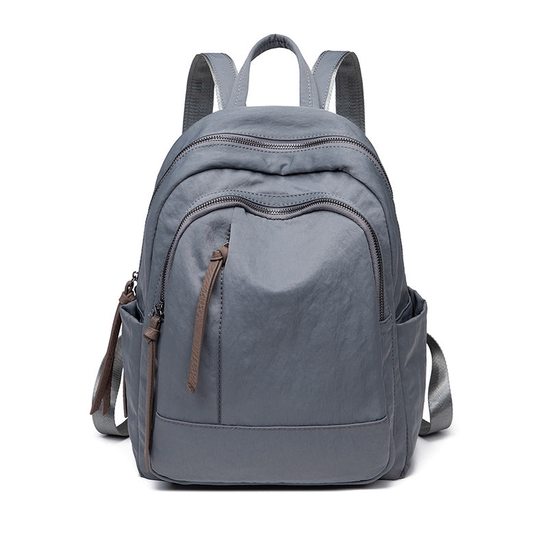 Women's Summer Street Fashion Oxford Cloth Tassel Backpacks