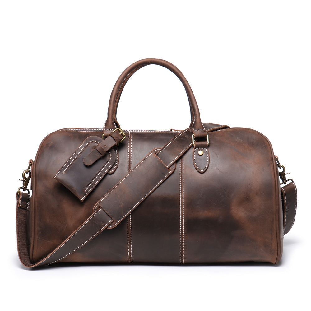 Women's & Men's & Vintage Genuine Leather Portable Crazy Travel Bags