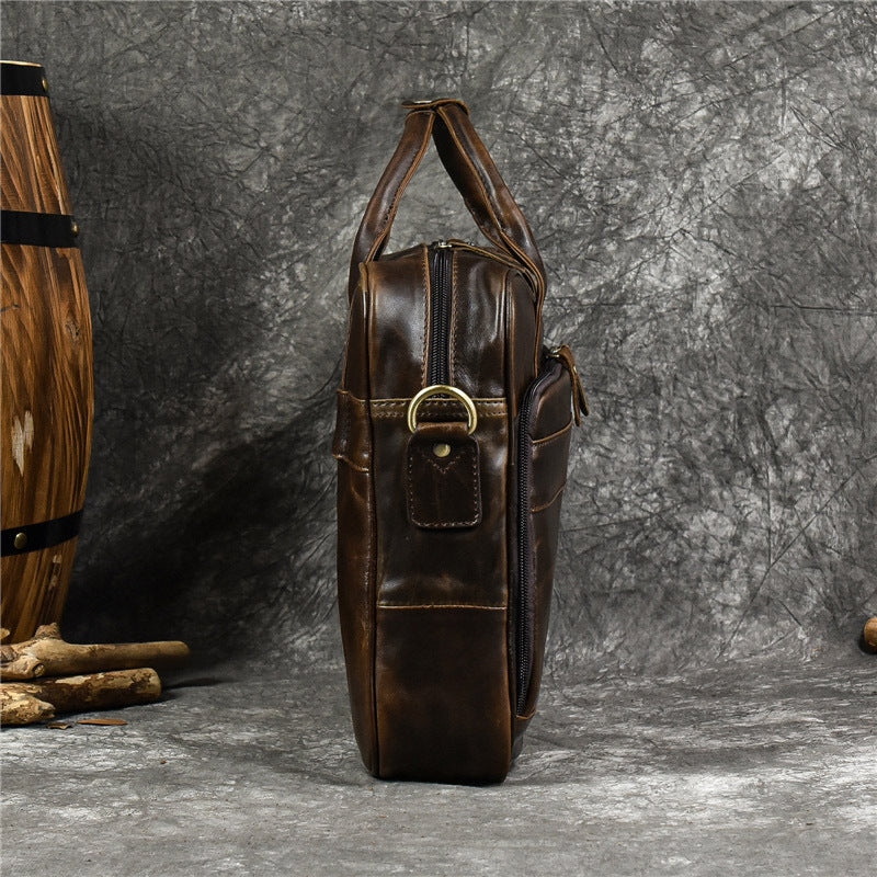 Men's Leather Business First Layer Out Computer Men's Briefcases
