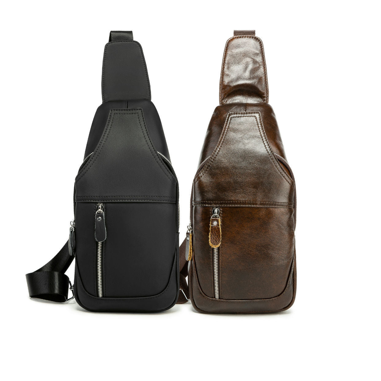 Men's Genuine Leather Trend First Layer Cowhide Men's Chest Bags