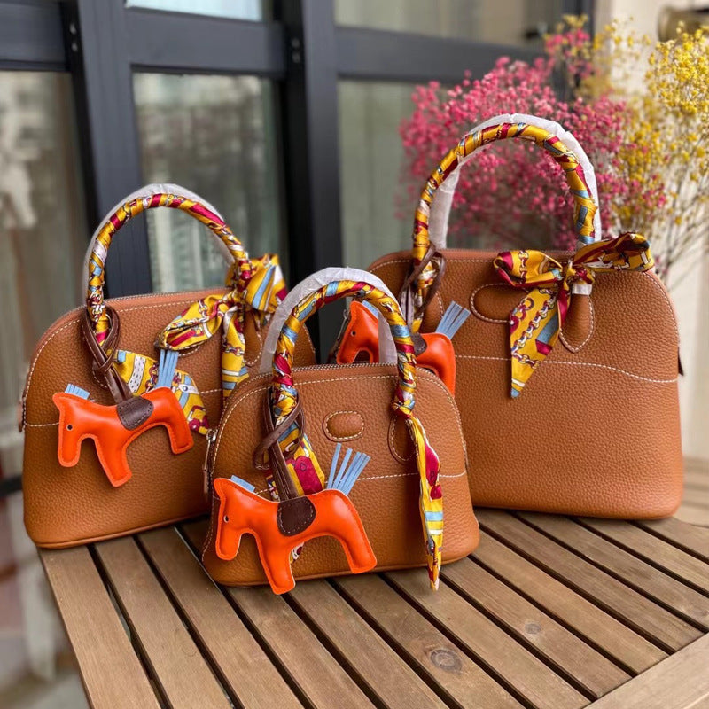 Classic Genuine Leather Bowling Fashion Shell Bags