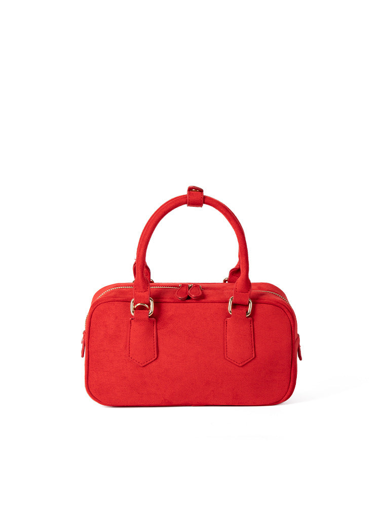 Women's Soft Trendy Retro Suede Portable For Small Square Bags