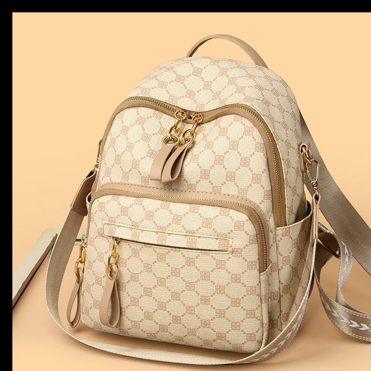 Women's Printed Stylish Versatile Soft Leather Backpacks