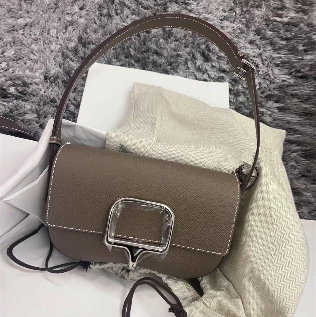 Leather Palm Print Cushion High Sense Small Square Bags