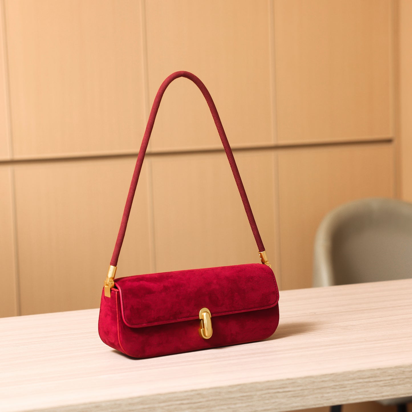 Women's Fashion Niche Western Style Baguette Suede Arm Bags