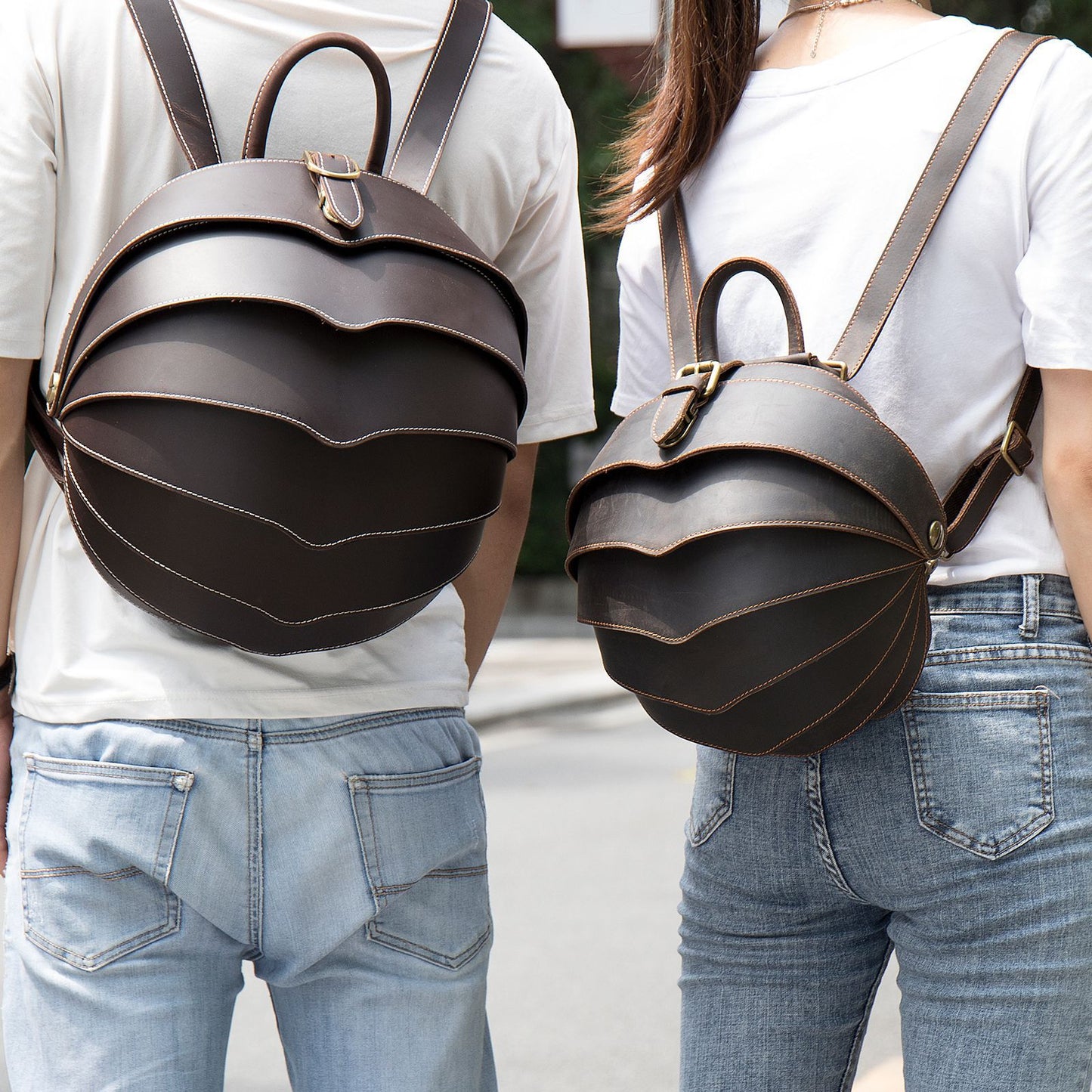Men's Leather Retro Dermal Creative Beetle Trendy Backpacks