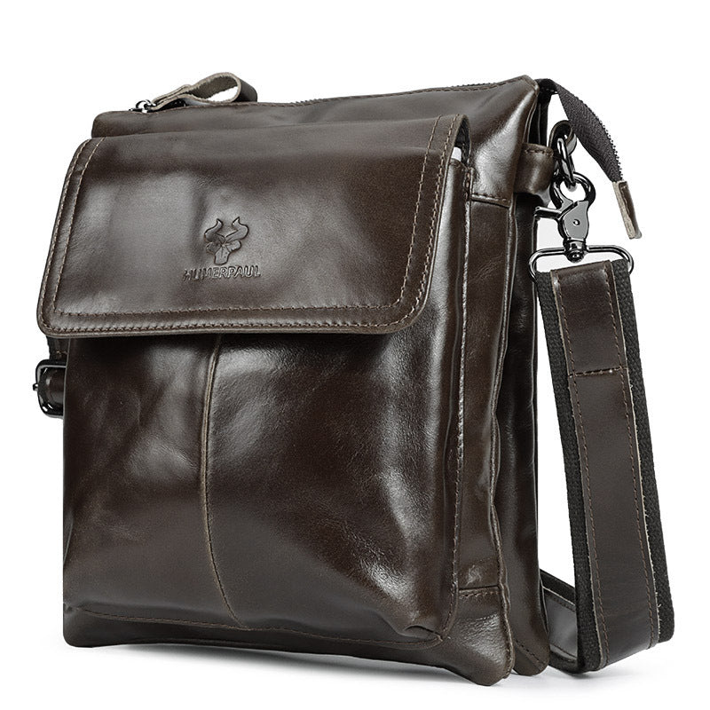 Men's Paul First Layer Cowhide Simple Large Men's Shoulder Bags