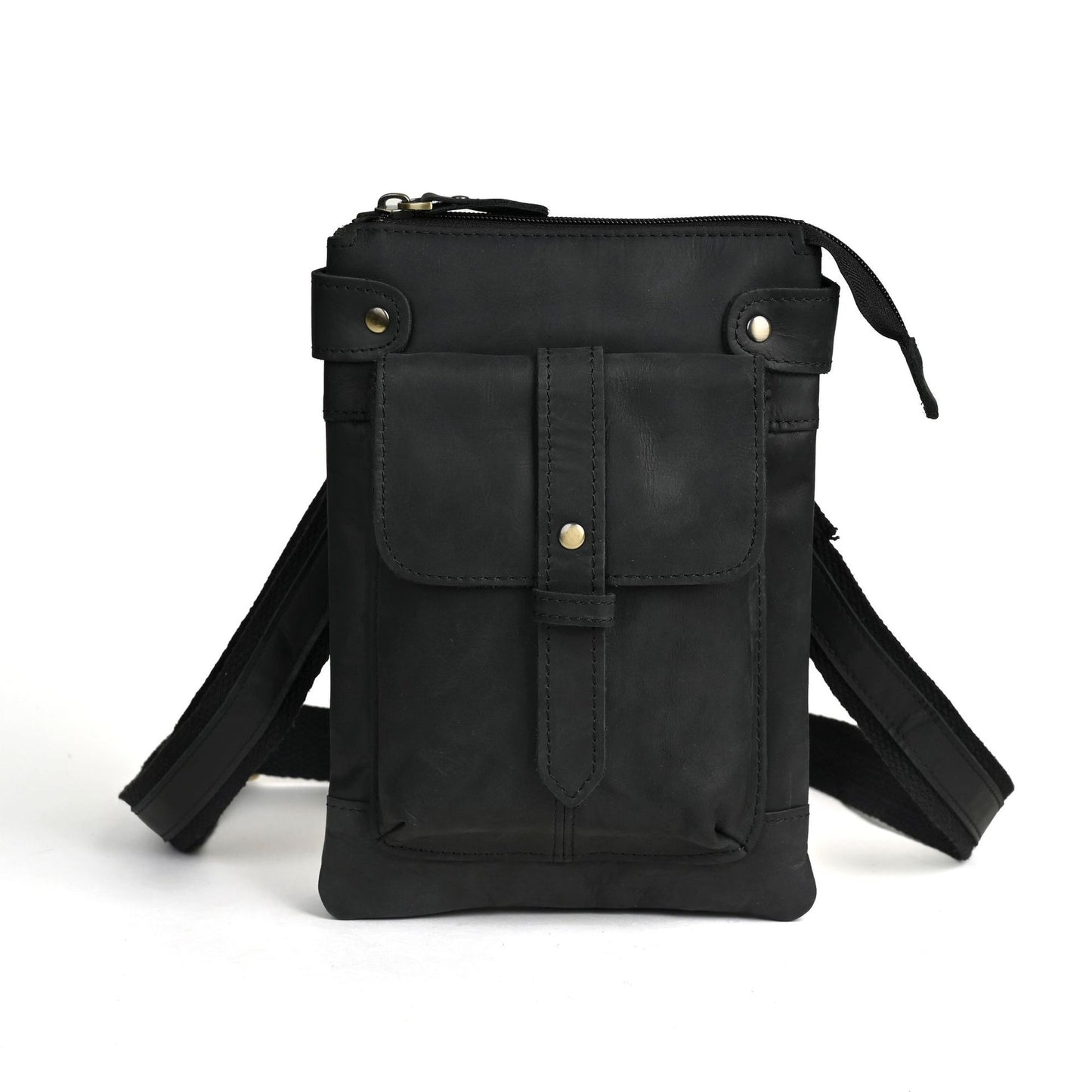 Men's Layer Vegetable Tanned Leather Cowhide Trendy Cool Men's Chest Bags