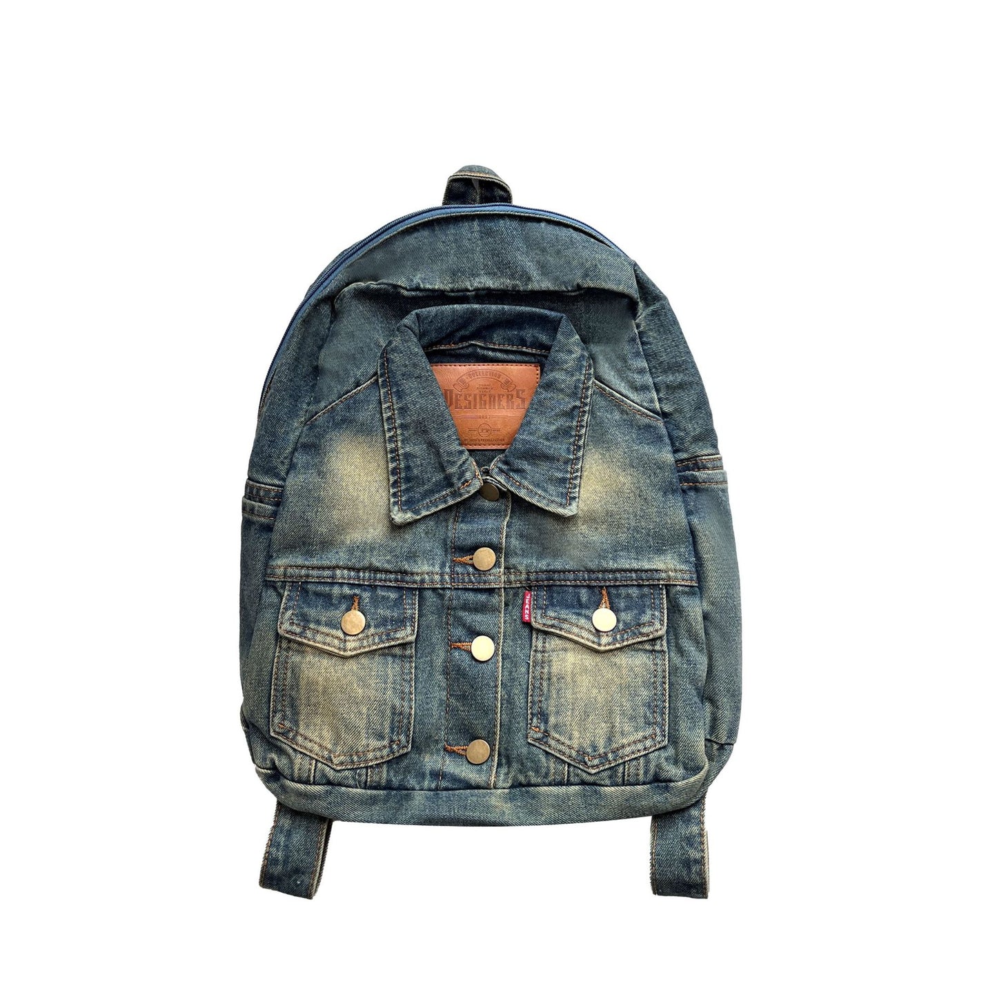 Women's Denim Shirt Design Street Fashion Large Backpacks