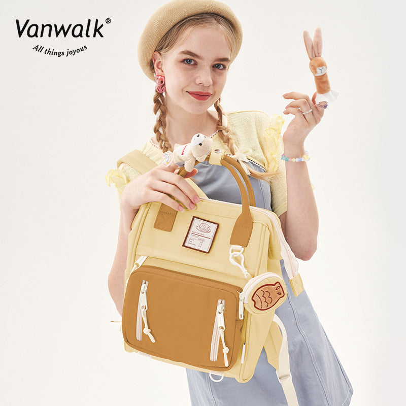 Women's Cheese Toffee Homemade Fish Cake Pendant Backpacks