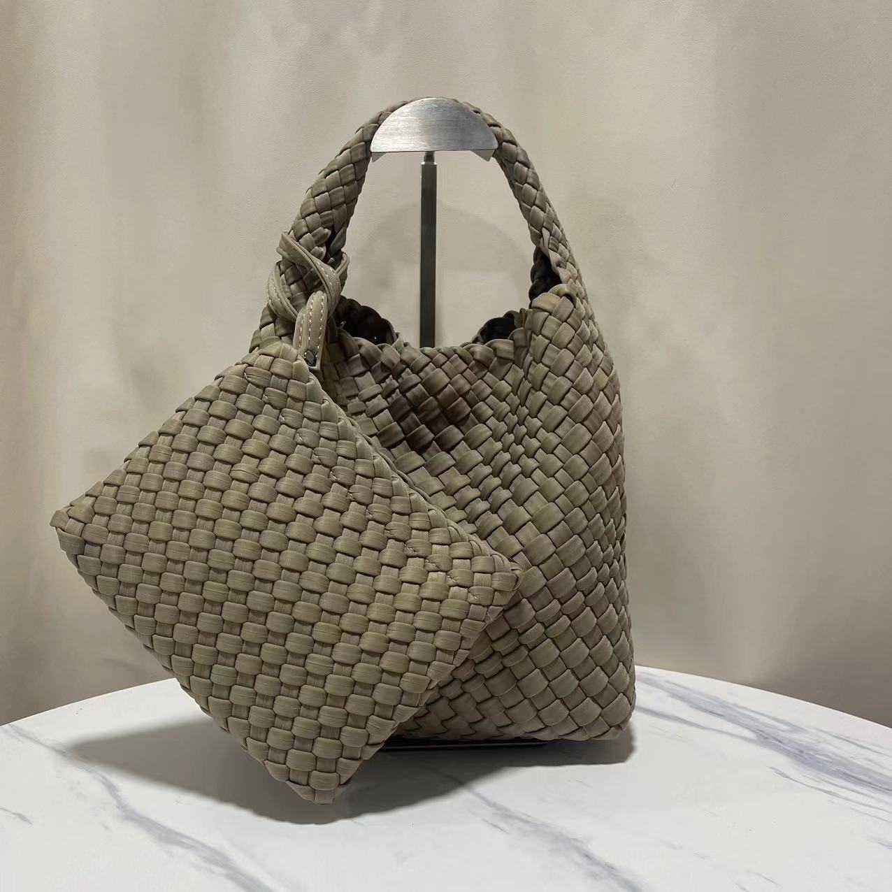 Women's High-grade Nylon Hand-woven Underarm Satin Shoulder Bags