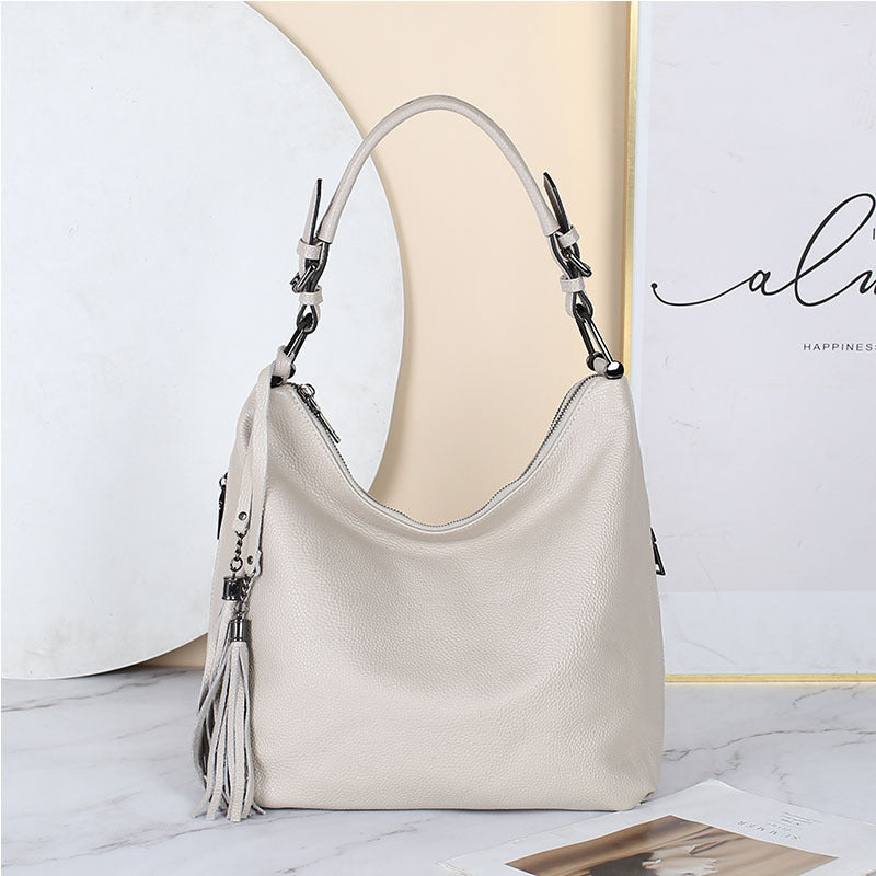 Women's First Layer Cowhide Genuine Leather Simple Shoulder Bags