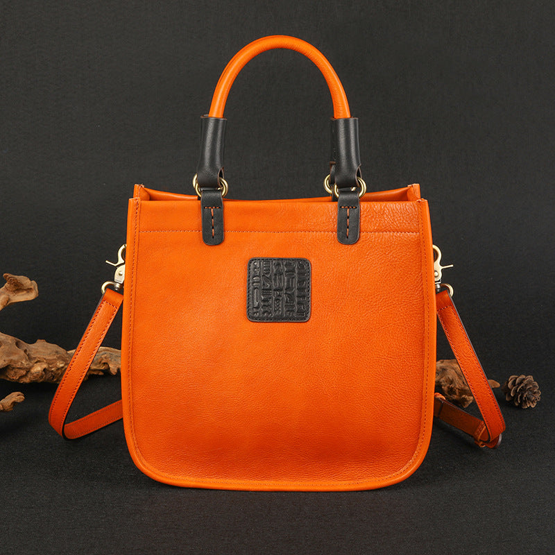 Women's Genuine Leather Retro Plant Vegetable Tanning Bags