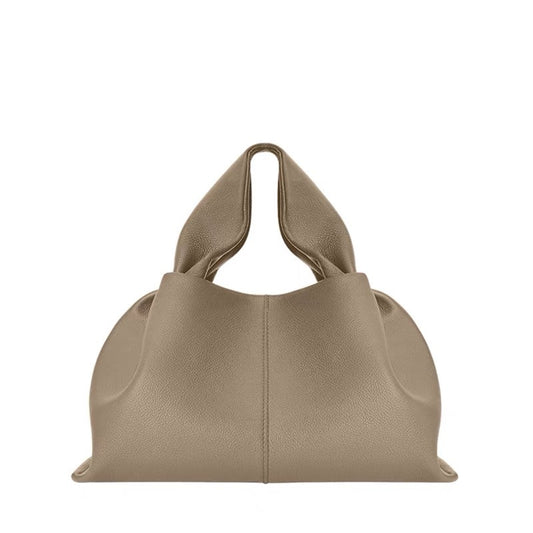 Layer Cowhide Solid Color Lunch Box Handbags