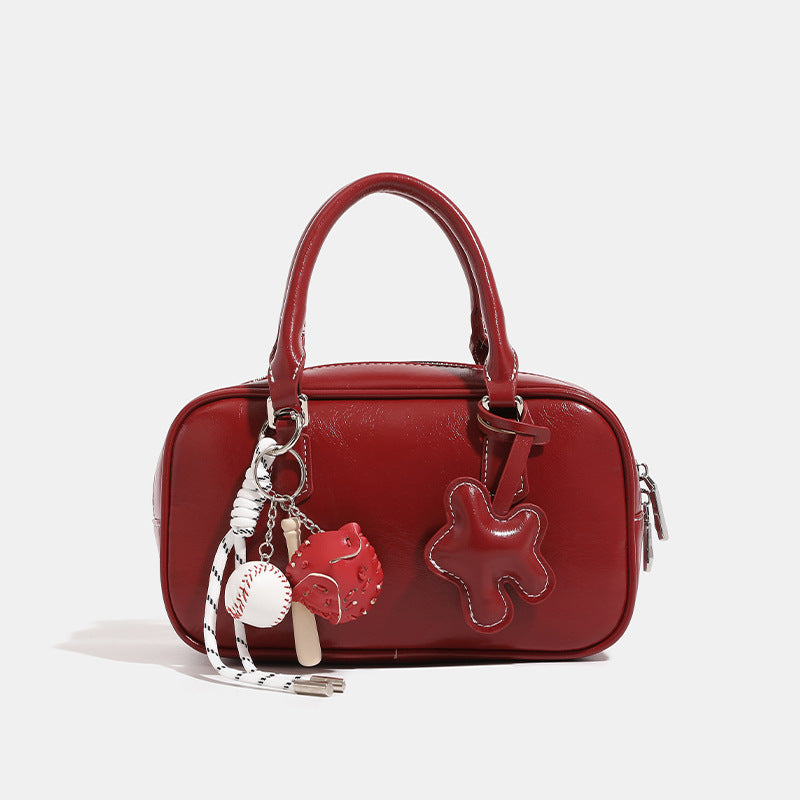 Design Bowling Female Cute Vintage Boston Crossbody Bags