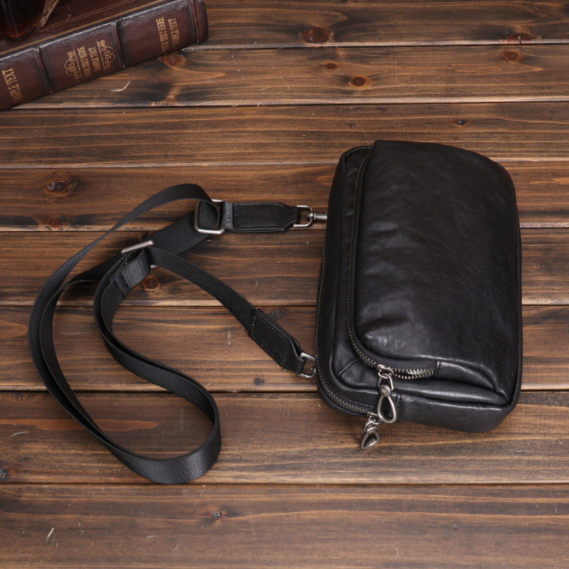 Men's Leather Fashion First Layer Cowhide Clutch Bags