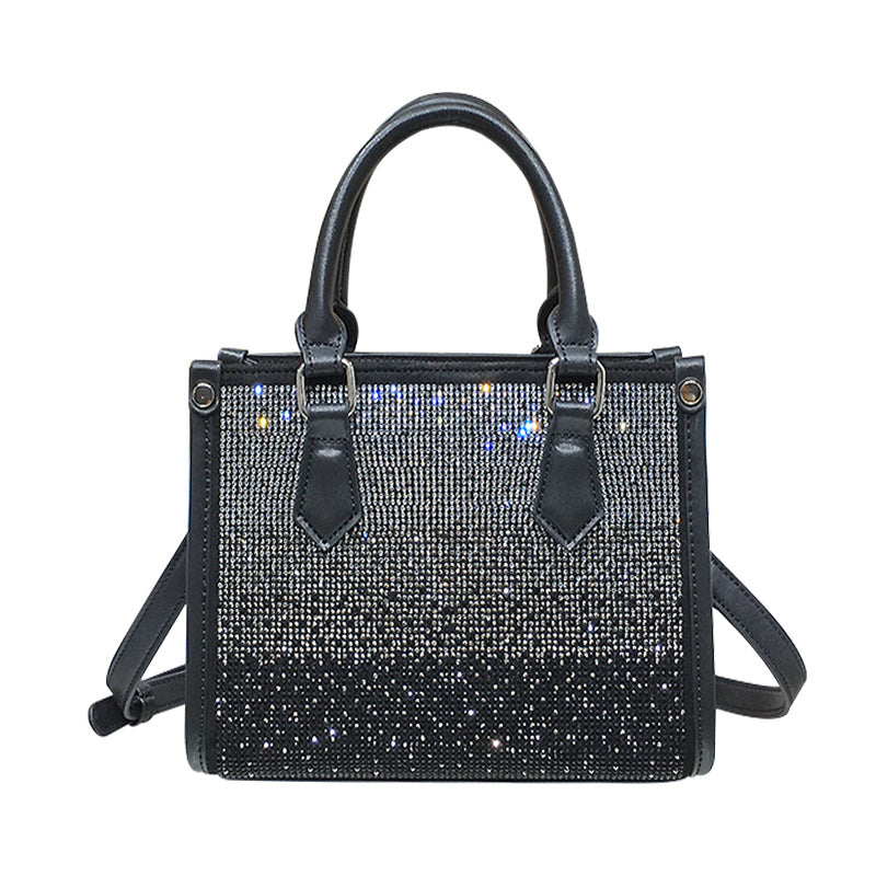 Women's Niche High-grade Gradient Rhinestone Large Capacity Handbags