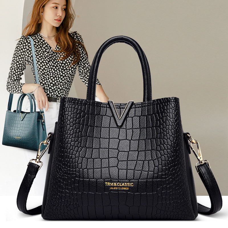 Women's Temperament Portable Simplicity Stylish Texture Fashion Handbags