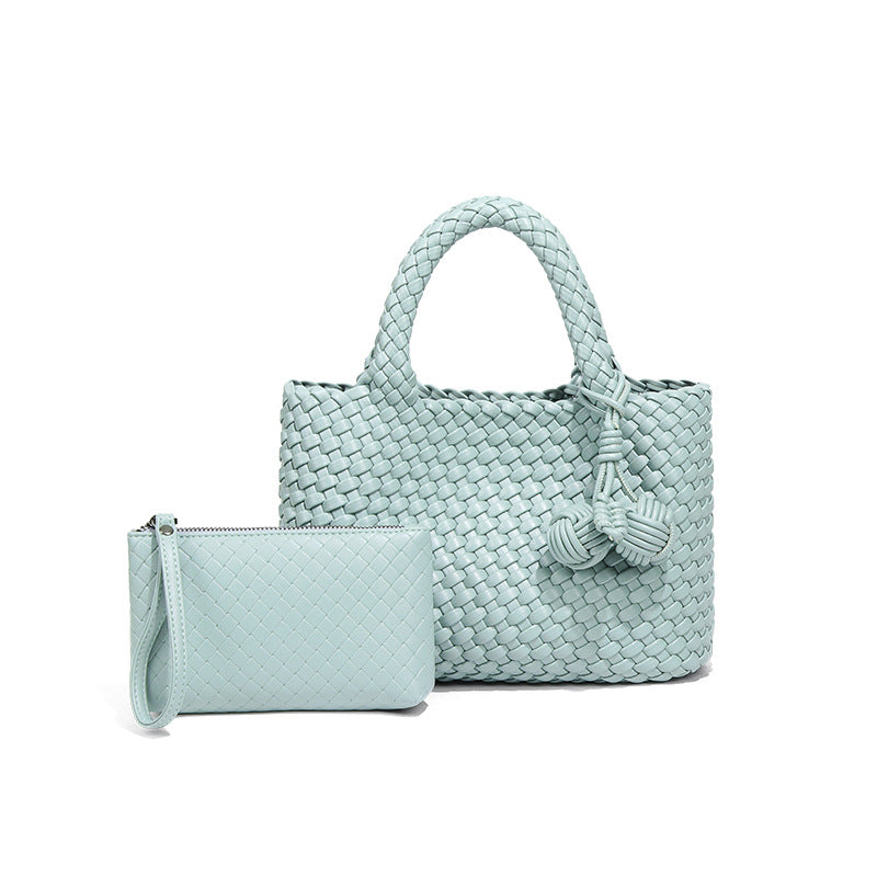Women's Texture Hand-woven Fashionable Stylish Pairs Of Hand-held Handbags