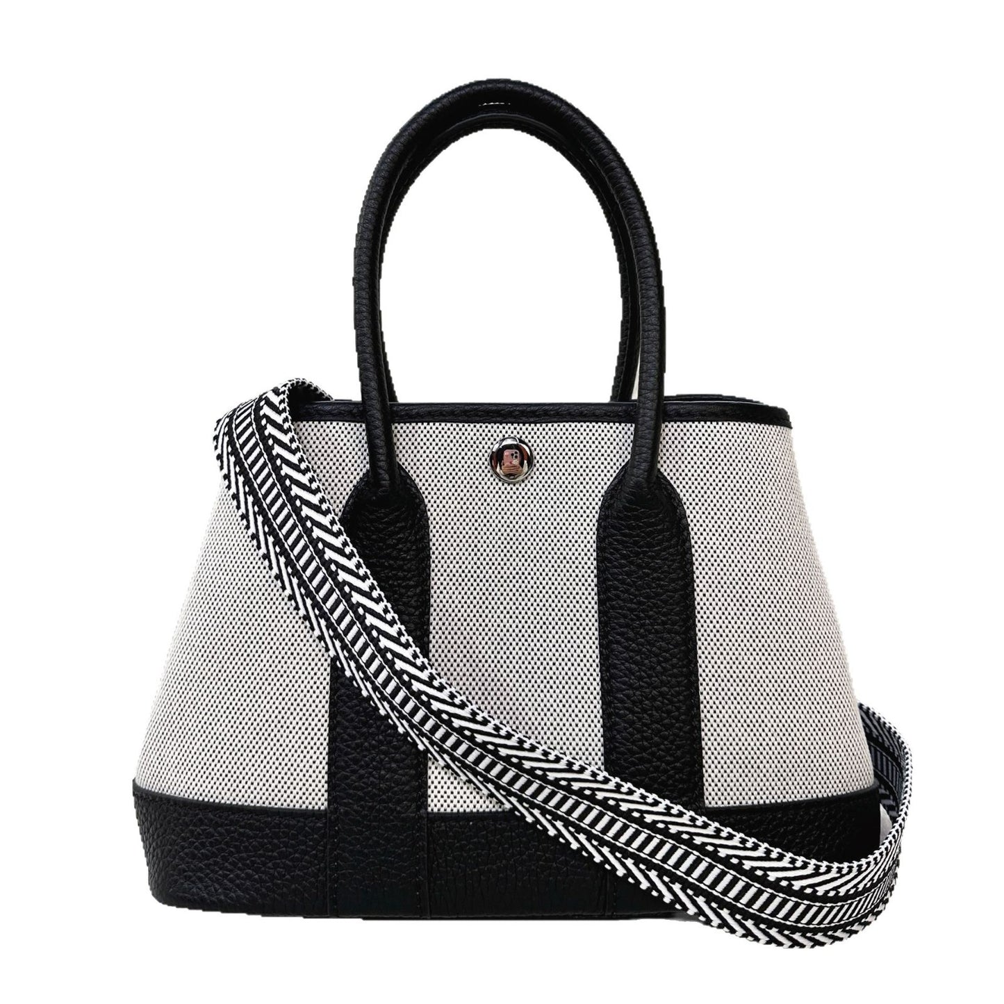 Charming Comfortable Cowhide Stitching Canvas Fashion Handbags