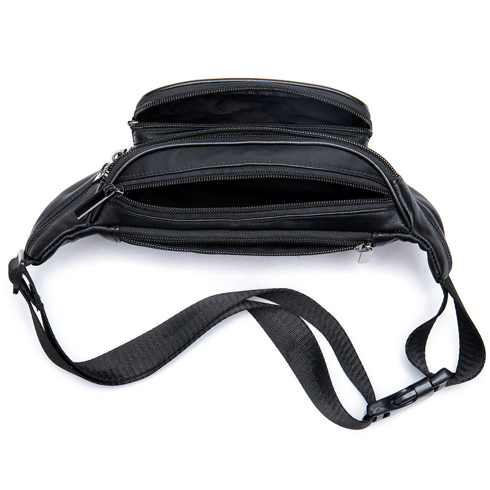 Men's Sheepskin Simple Cell Genuine Leather Leisure Men's Waist Packs