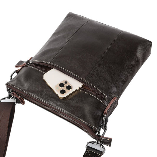 Men's Retro Business Vertical Design First Layer Men's Shoulder Bags