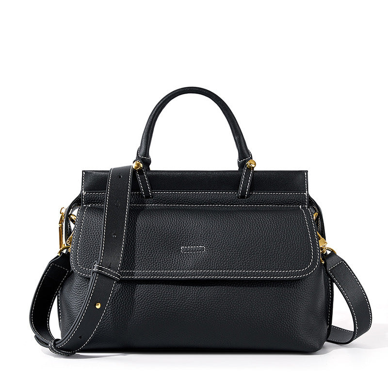 Women's First Layer Cowhide Leather Commuter Large Shoulder Bags