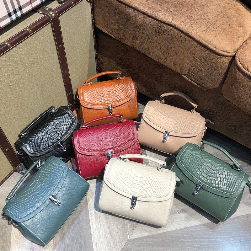 Women's First Layer Cowhide Leather Genuine High Sense Handbags