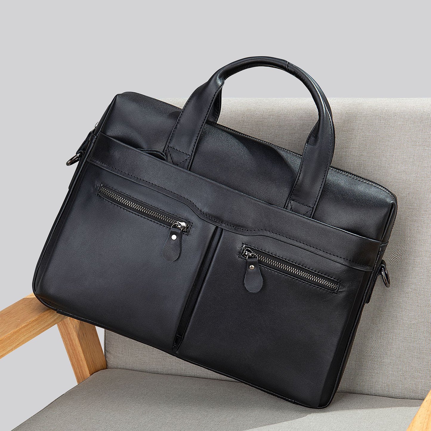 Men's Trendy Business Genuine Leather Portable Men's Briefcases