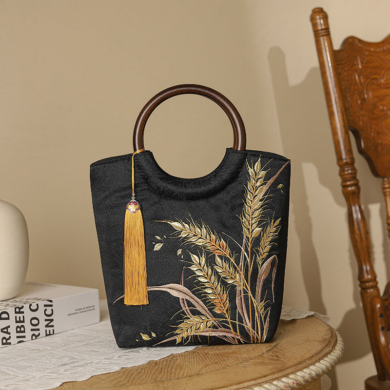Wooden Ancient Style Cheongsam Banquet National Handbags