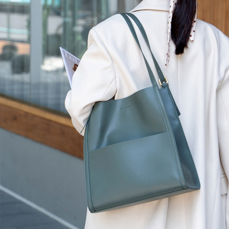 Women's Big High-grade Large Capacity Genuine Leather Shoulder Bags