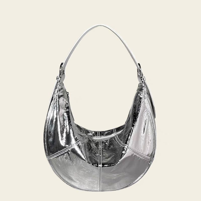 Women's Genuine Leather Cloud Design Underarm High Armpit Bags