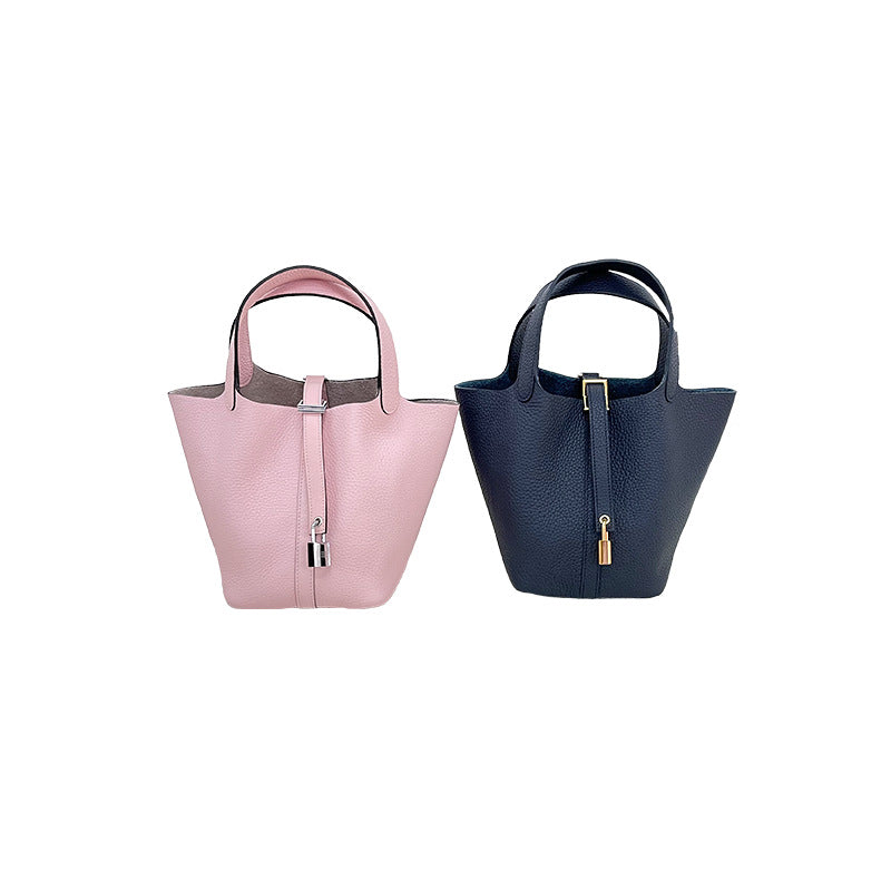 Women's Vegetable Basket Portable Large Capacity Textured Handbags