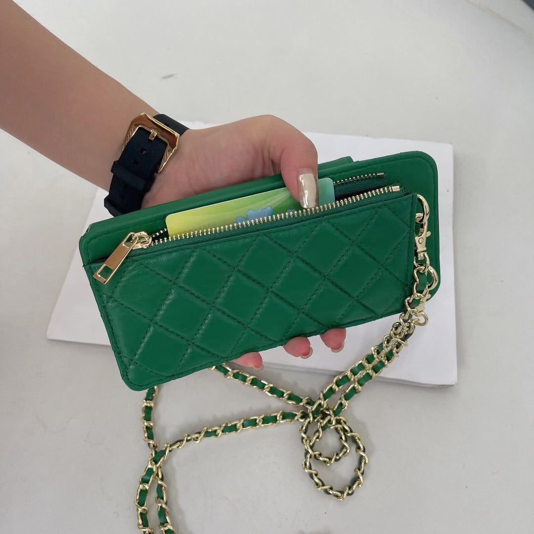 Women's Soft Sheepskin Classic Style Perfect Chain Phone Bags