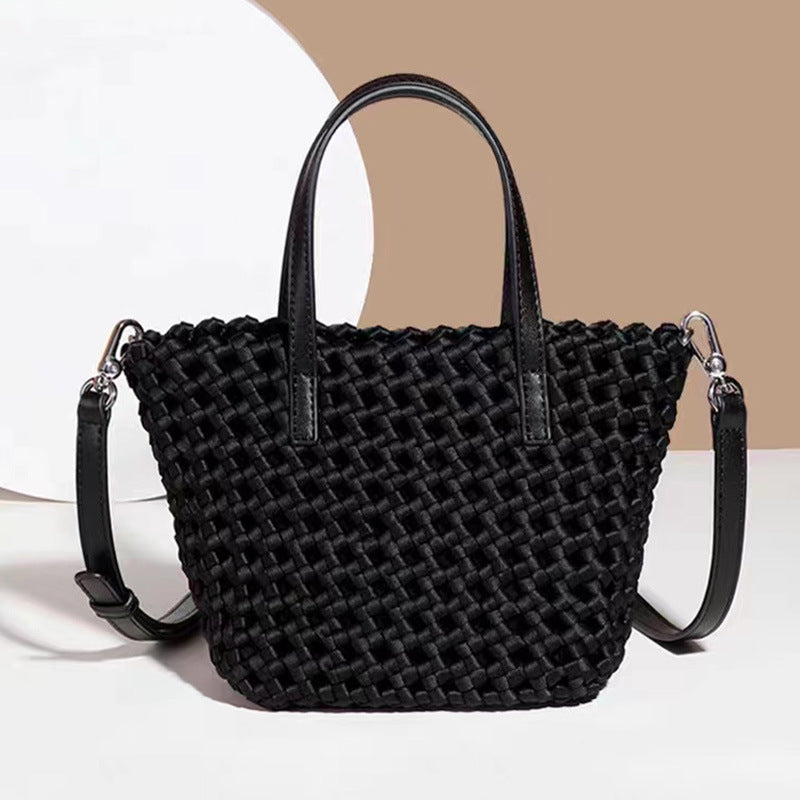 Woven Vintage Handmade Ribbon Vegetable Basket Handbags