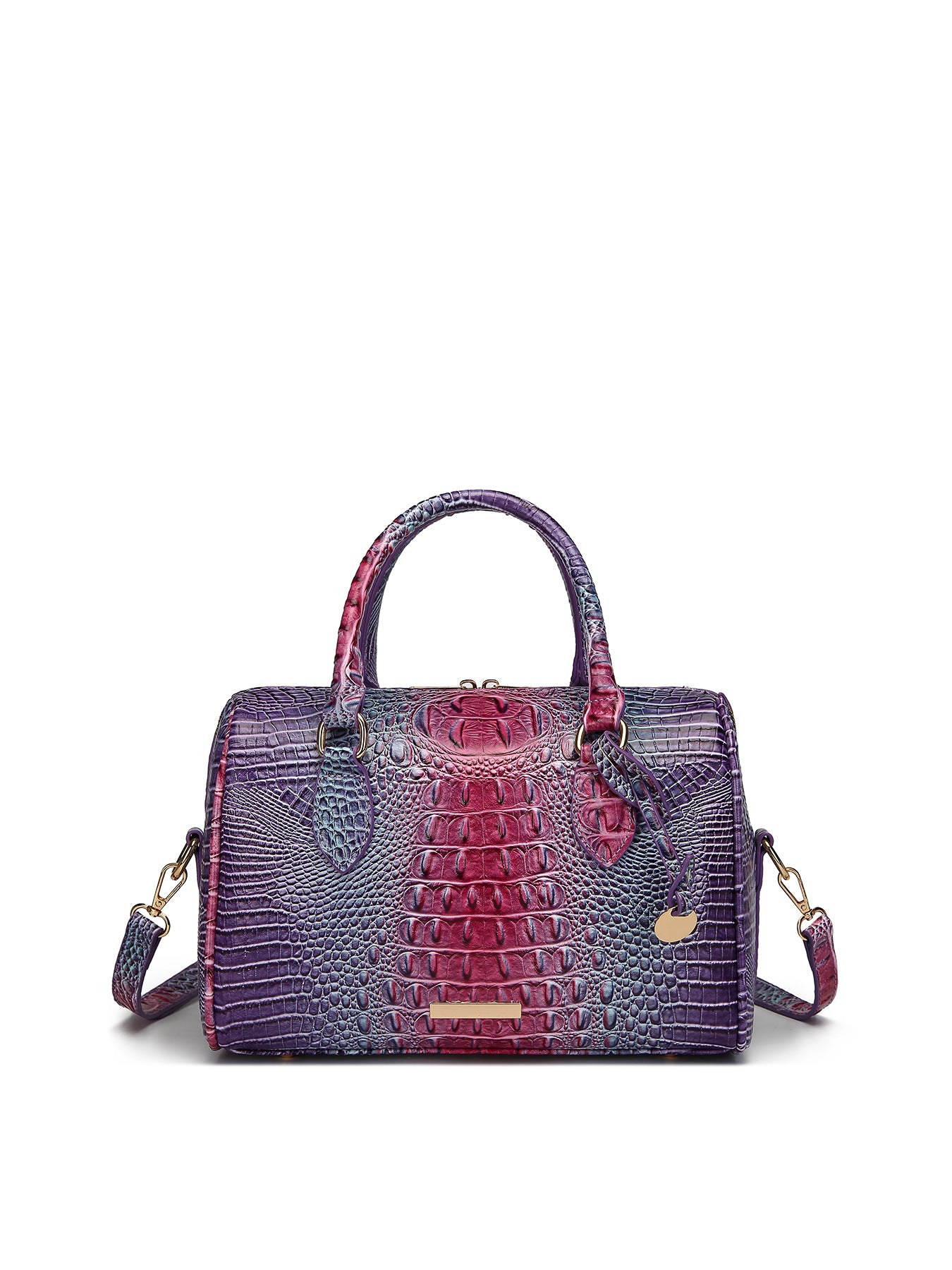 Women's Portable Underarm Vintage Brahmin Crocodile Pattern Handbags