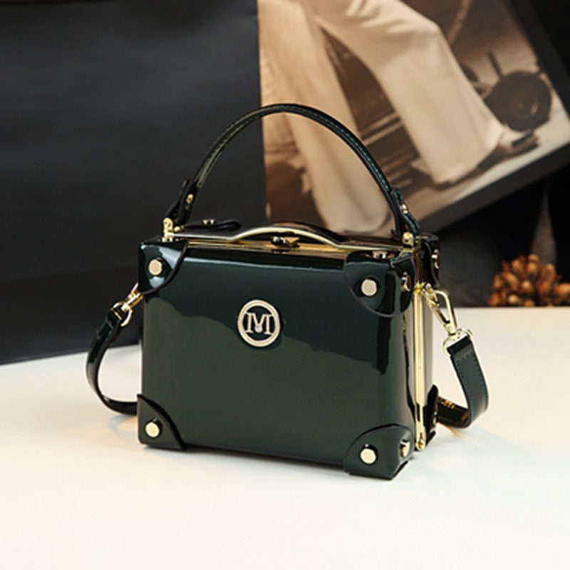 Women's Niche Design Box Patent Leather Trendy Crossbody Bags