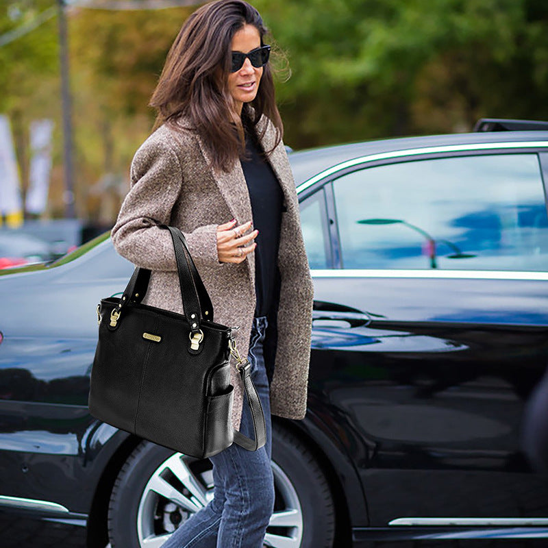 Women's Top Layer Cowhide Fashion Genuine Leather Tote Bags