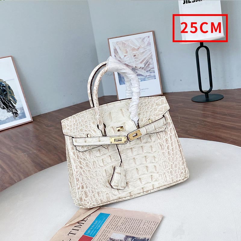 Women's Genuine Leather Crocodile Bone Cowhide Fashion Handbags