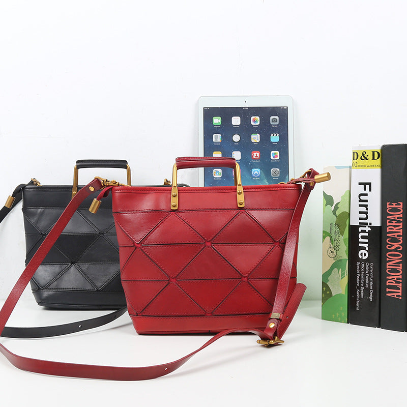 Women's Geometric Patchwork Retro Commuter Stitching Shoulder Bags