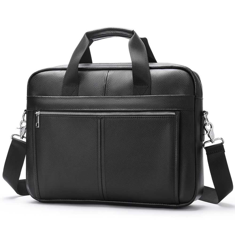 Men's Russian Genuine Cattlehide Leather Surface Business Bags