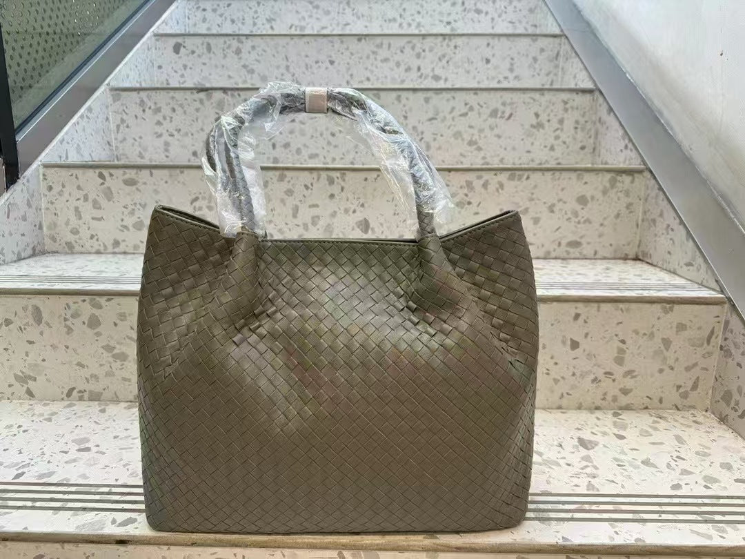 Women's Genuine Leather Trendy Hand-woven Combination Shoulder Bags
