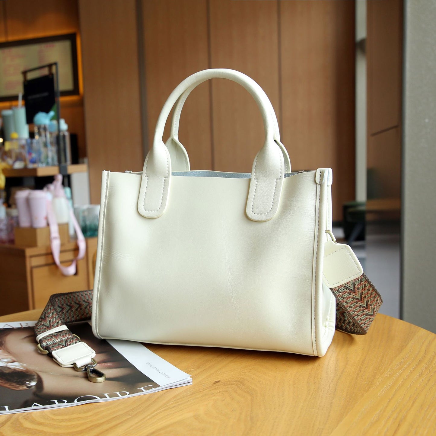 Women's Vegetable Tanned Leather Cow Portable Lady's Shoulder Bags
