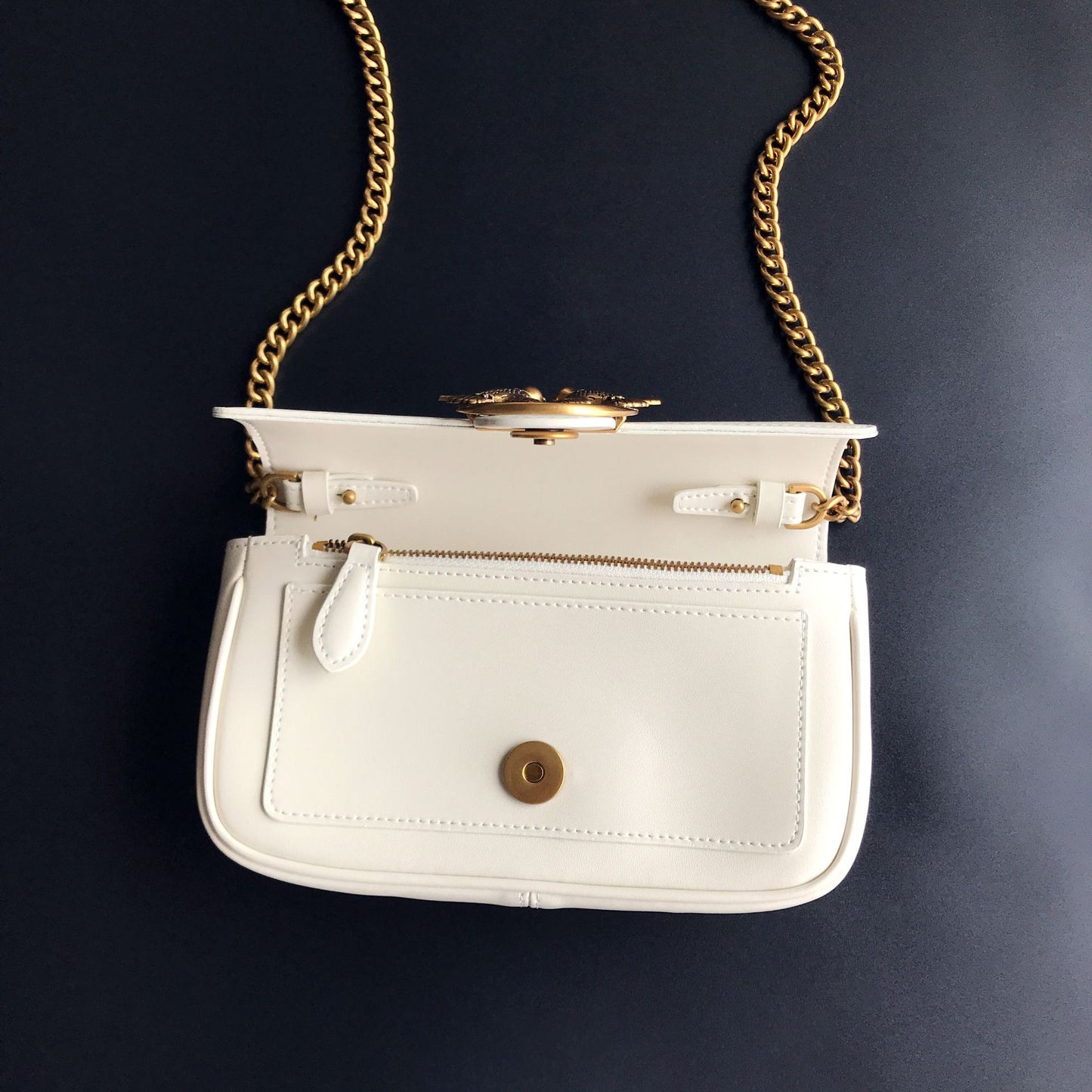 Women's High Quality Leather Rivets Chain Swallow Small Square Bags