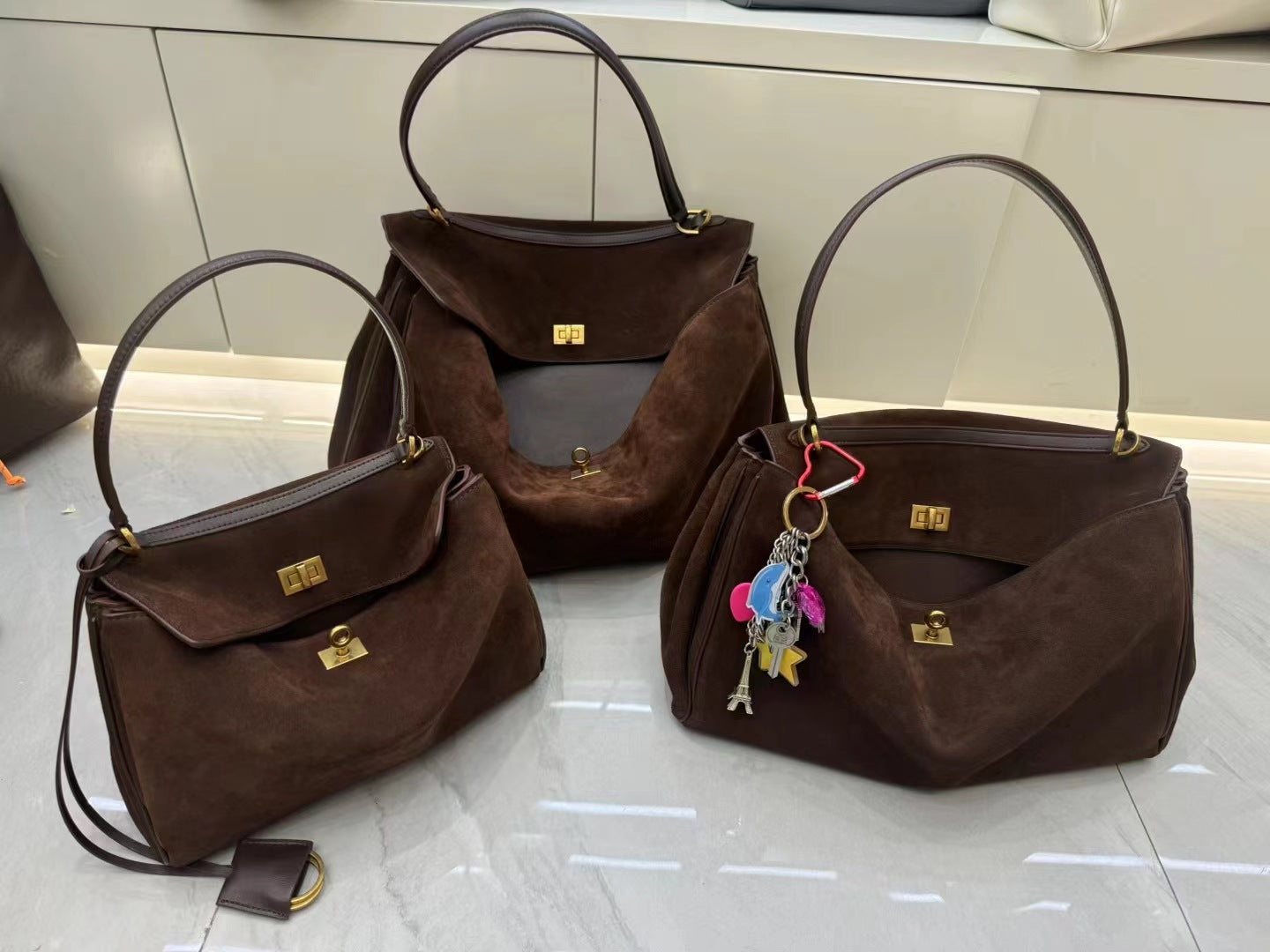 Version Home Suede Frosted Unisex Style Tote Bags