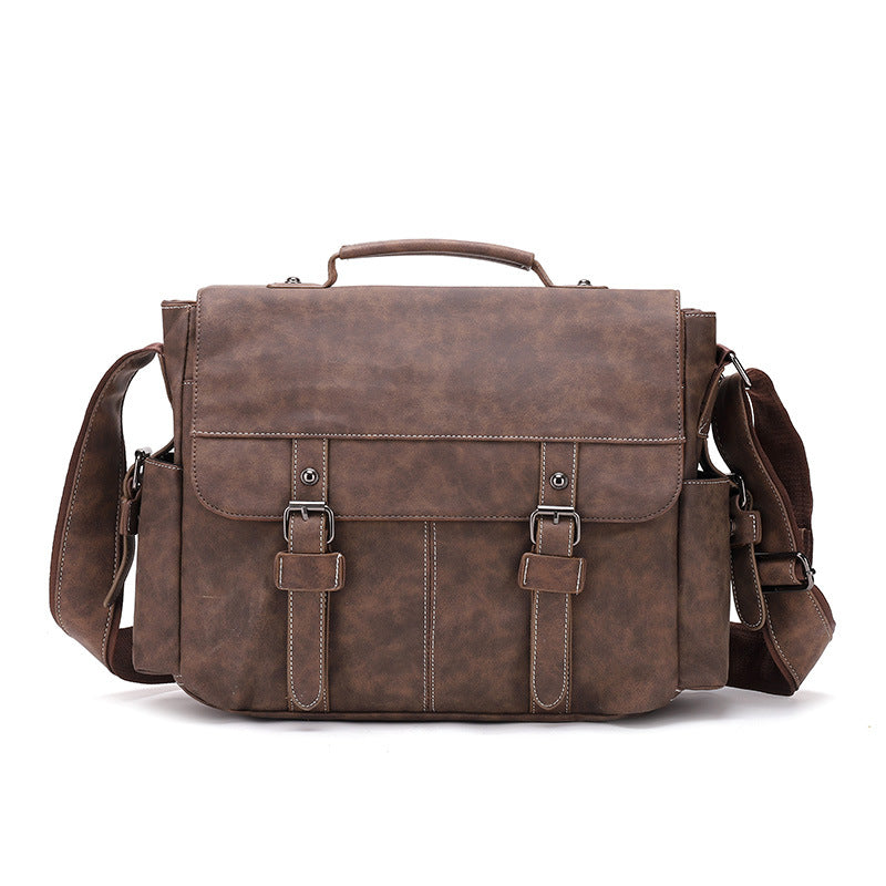 Men's Trendy Retro Leather Simple Document Men's Shoulder Bags
