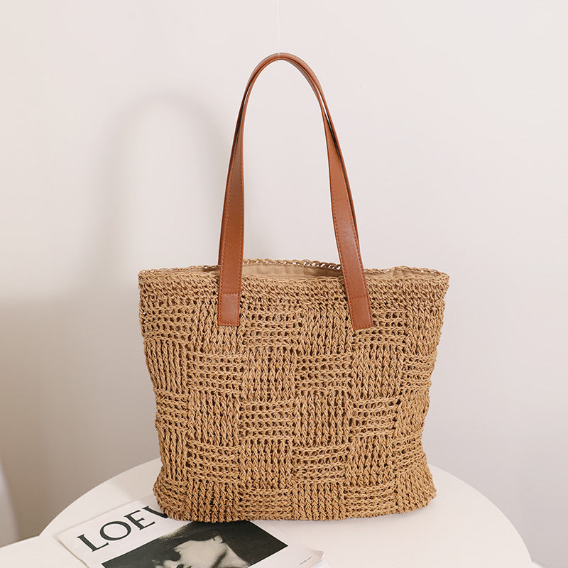 Women's Joker Straw Large Capacity Portable Woven Shoulder Bags