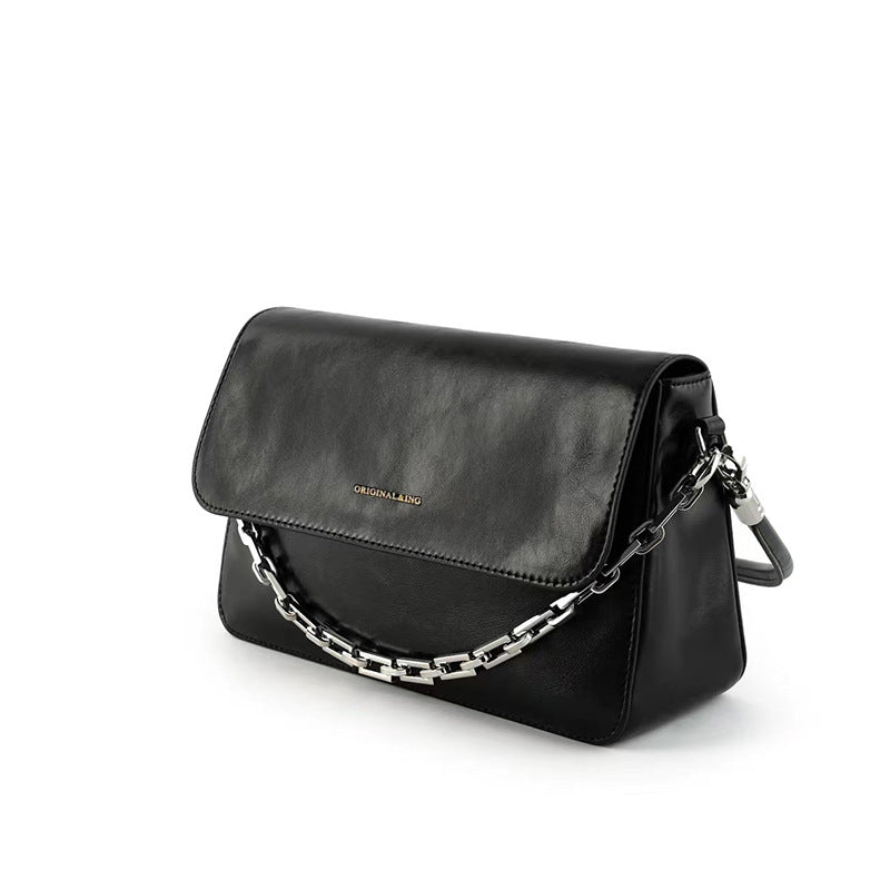 Women's Genuine Leather Fashion Niche Design Simple Small Square Bags